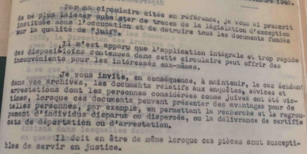 Circulaire Intérieur du 31 janvier 1947